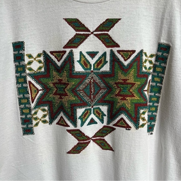 Vintage 90s Adult California Solar T with Aztec Inspired Textured Design, Large - Picture 4 of 8